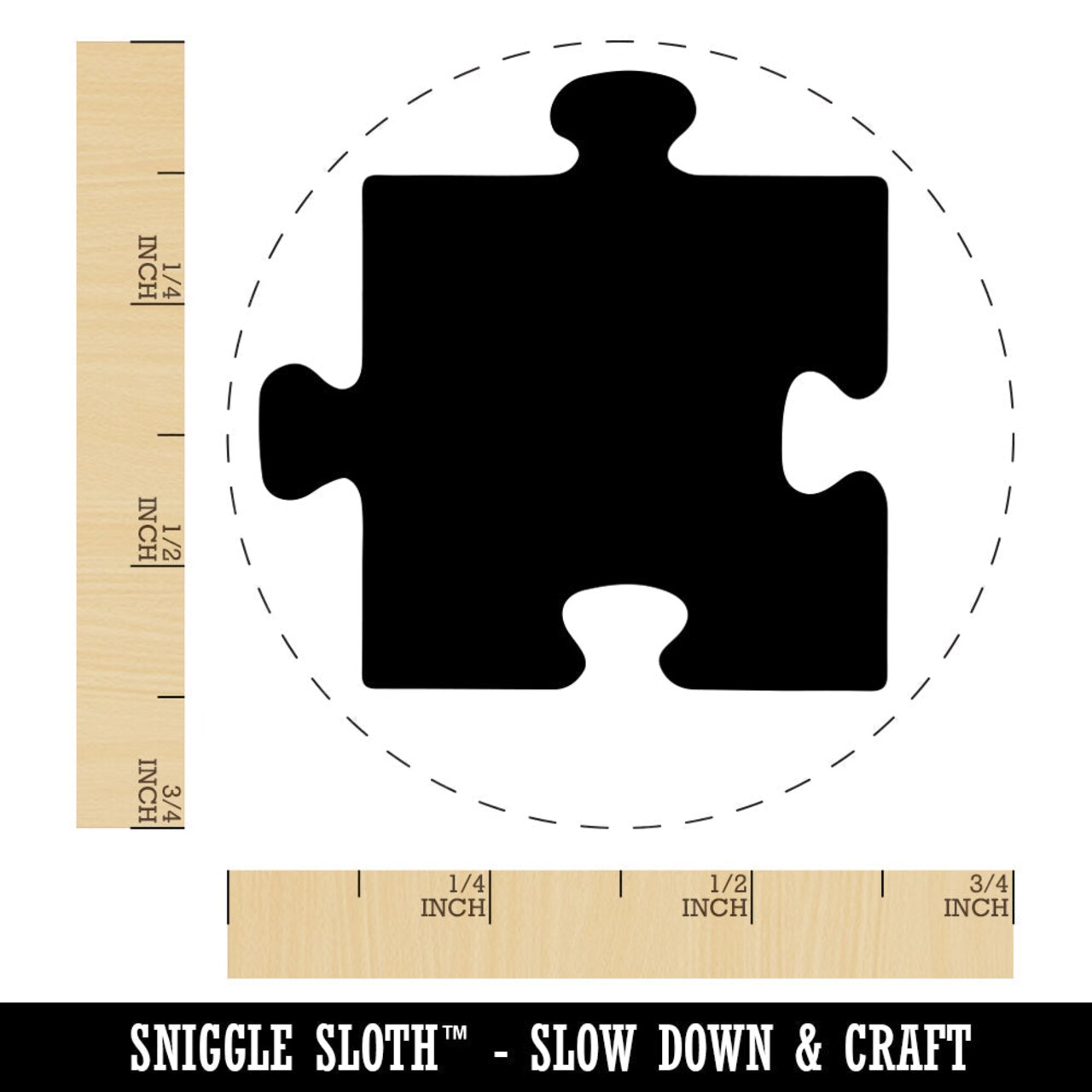 Puzzle Piece Solid Rubber Stamp for Stamping Crafting Planners